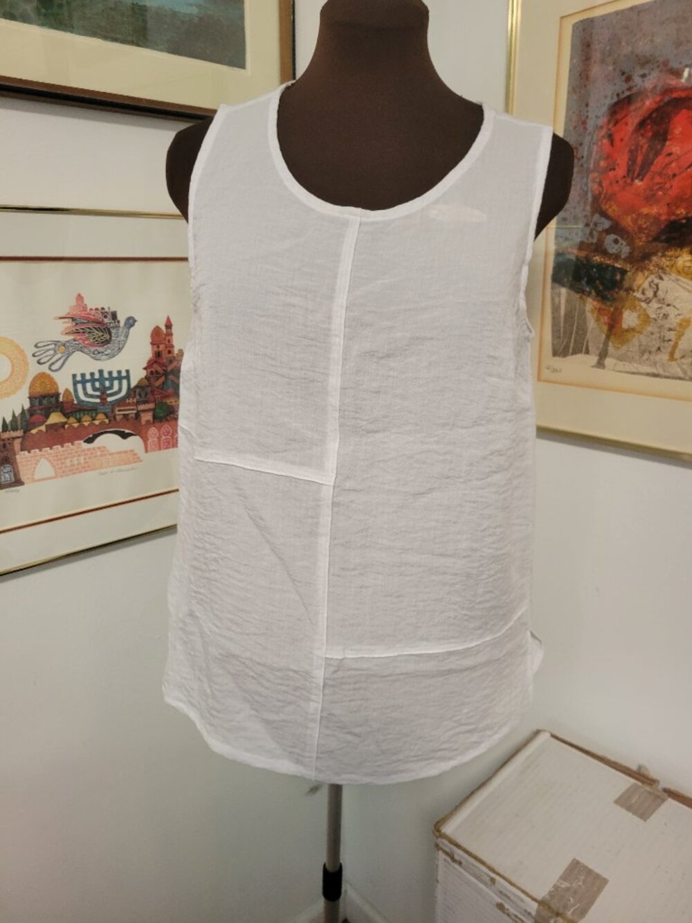 Habitat White Sleeveless Top Size S